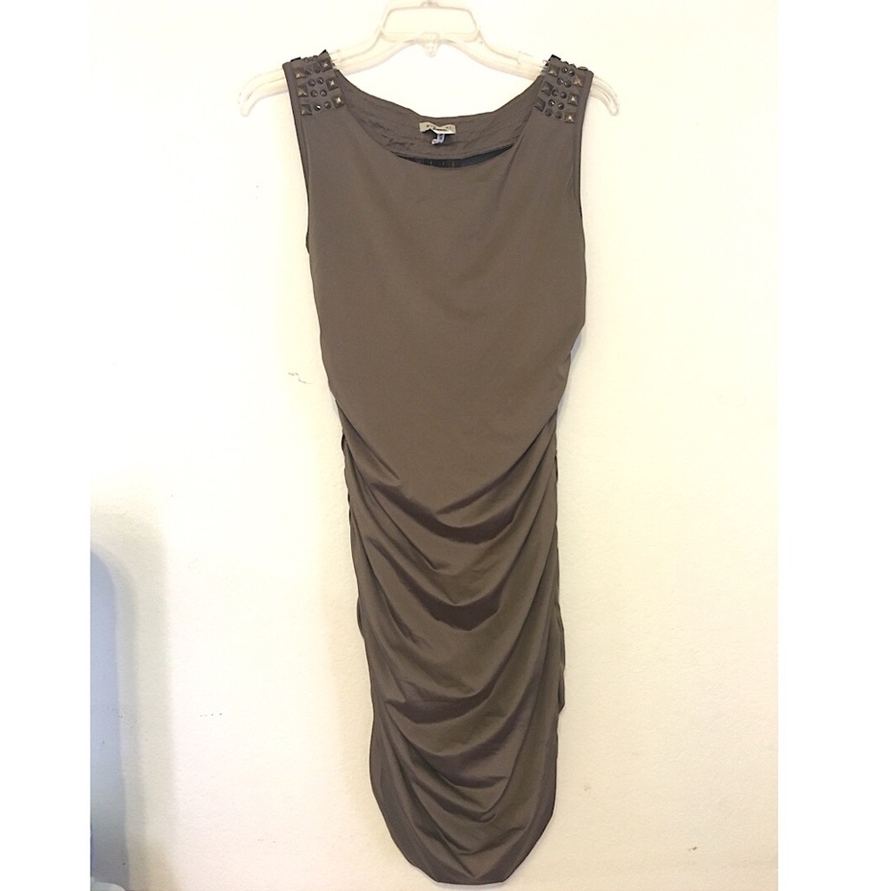 Fitted studded razor back dress